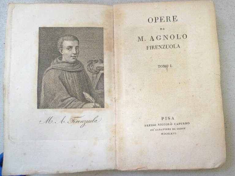 M.AGNOLO FIRENZUOLA,OPERE.6 voll.,1816 Pisa,Niccolò Capurro