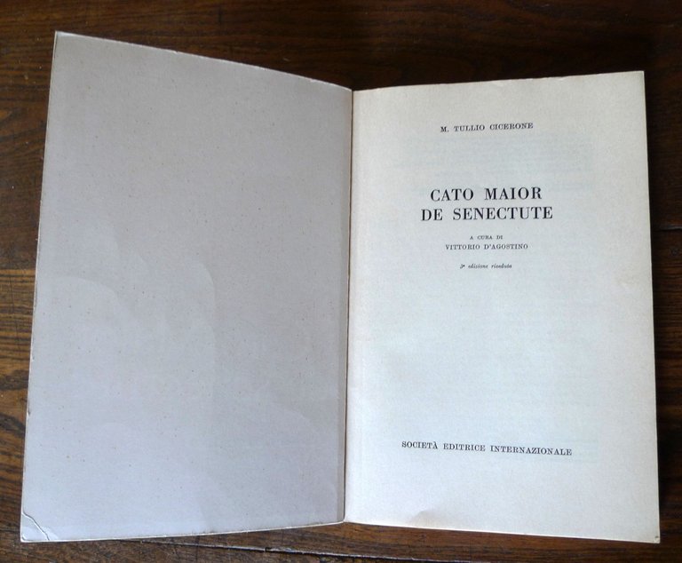 M.Tullio Cicerone,CATO MAIOR DE SENECTUTE,1972 SEI[D'Agostino,classici latini | Immagine Gallery 2