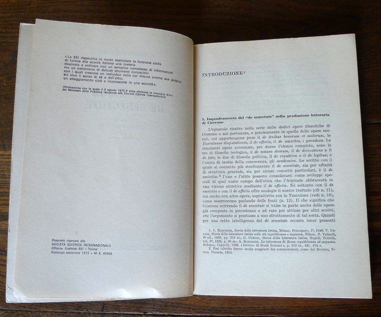 M.Tullio Cicerone,CATO MAIOR DE SENECTUTE,1972 SEI[D'Agostino,classici latini | Immagine Gallery 3