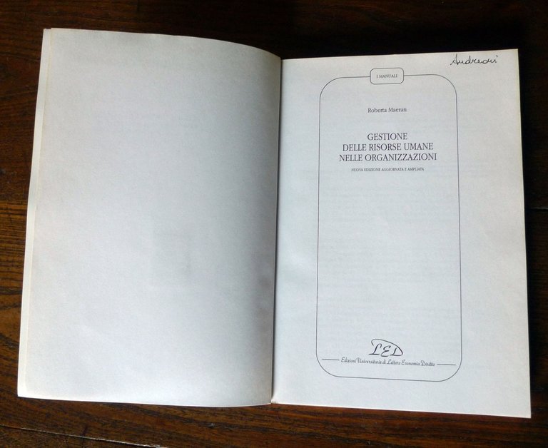 Maeran,GESTIONE DELLE RISORSE UMANE NELLE ORGANIZZAZIONI,2003 LED[psicologia