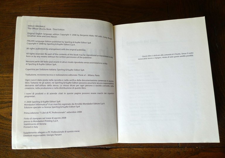 Mako Hill,LINUX UBUNTU.GUIDA UFFICIALE.NO DVD,2008 Mondadori Informatica