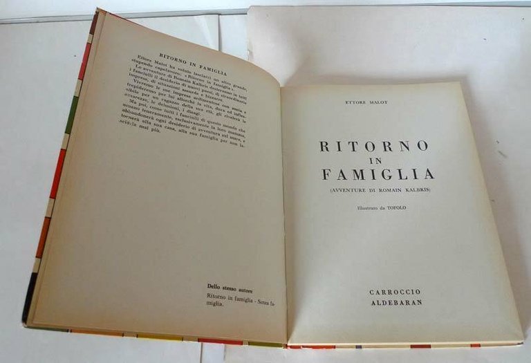 Malot,RITORNO IN FAMIGLIA.AVVENTURE DI ROMAIN KALBRIS,1958 Carroccio[per ragazzi