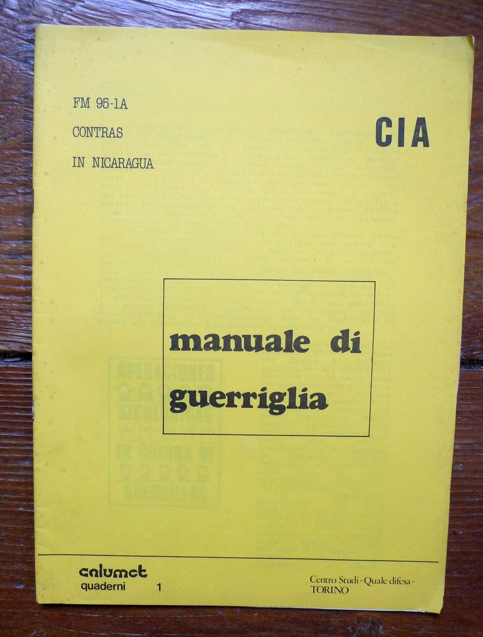 MANUALE DI GUERRIGLIA.CIA FM 95-1A CONTRAS IN NICARAGUA,1985 Quale Difesa | Immagine principale