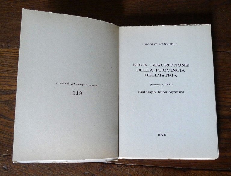 Manzuoli,NOVA DESCRITTIONE DELLA PROVINCIA DELL'ISTRIA(1611),1979 Forni[storia