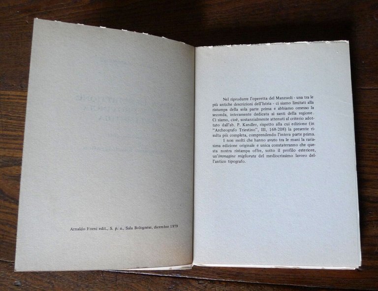 Manzuoli,NOVA DESCRITTIONE DELLA PROVINCIA DELL'ISTRIA(1611),1979 Forni[storia