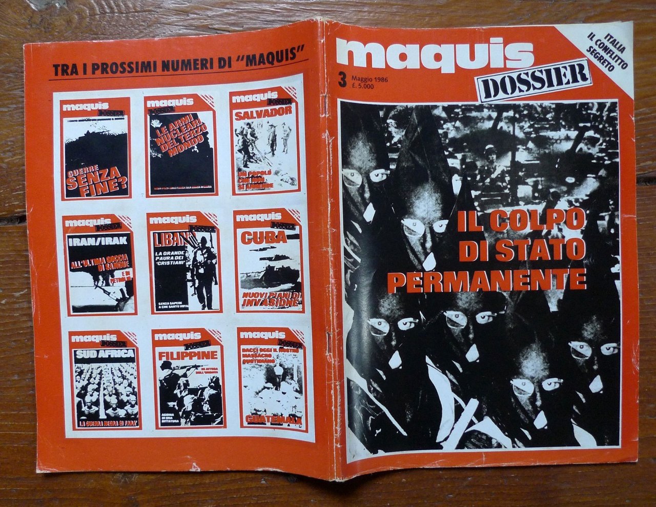 MAQUIS DOSSIER n.3 1986.IL COLPO DI STATO PERMANENTE[massoneria,P2,Calvi,Gelli | Immagine principale