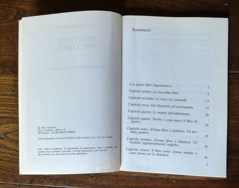 Maragliano,DIDATTICA DEL LIBRO.L'INSEGNANTE COME TIPOGRAFO,1992 Anicia[scuola