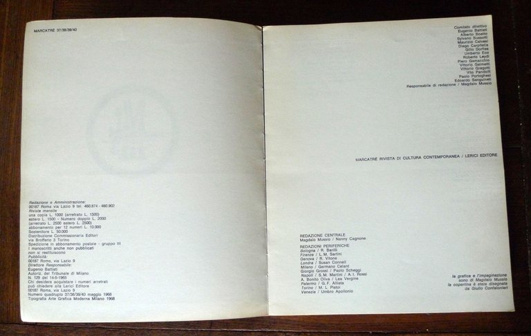 MARCATRE 37/38/39/40 1968.RIVISTA DI CULTURA CONTEMPORANEA[John Cage,Balestrini
