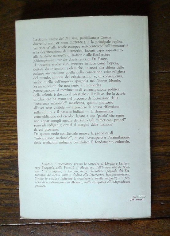Marchetti,CULTURA INDIGENA E INTEGRAZIONE NAZIONALE,'80[storia Messico,Clavijero
