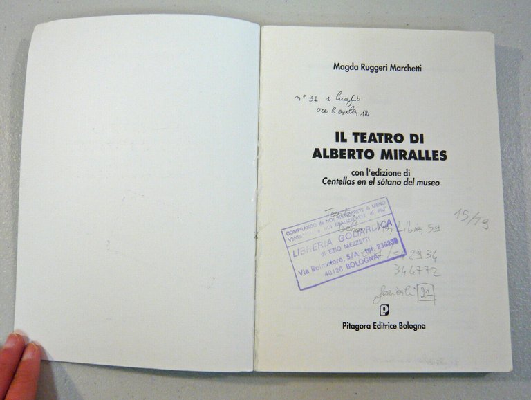 Marchetti,IL TEATRO DI ALBERTO MIRALLES,1995 Pitagora[Centellas en el sotano
