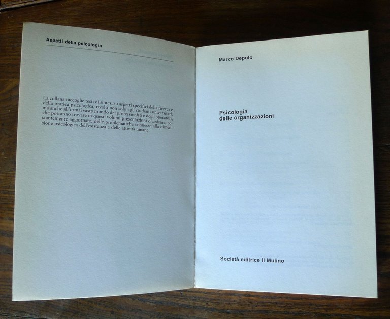 Marco Depolo,PSICOLOGIA DELLE ORGANIZZAZIONI,1998 il Mulino | Immagine Gallery 3