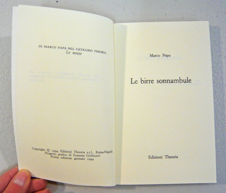 Marco Papa,LE BIRRE SONNAMBULE,1994 Theoria I^ed