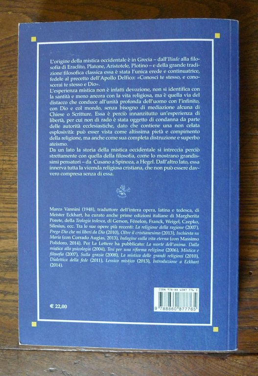 Marco Vannini,STORIA DELLA MISTICA OCCIDENTALE,2020 Le Lettere[FILOSOFIA