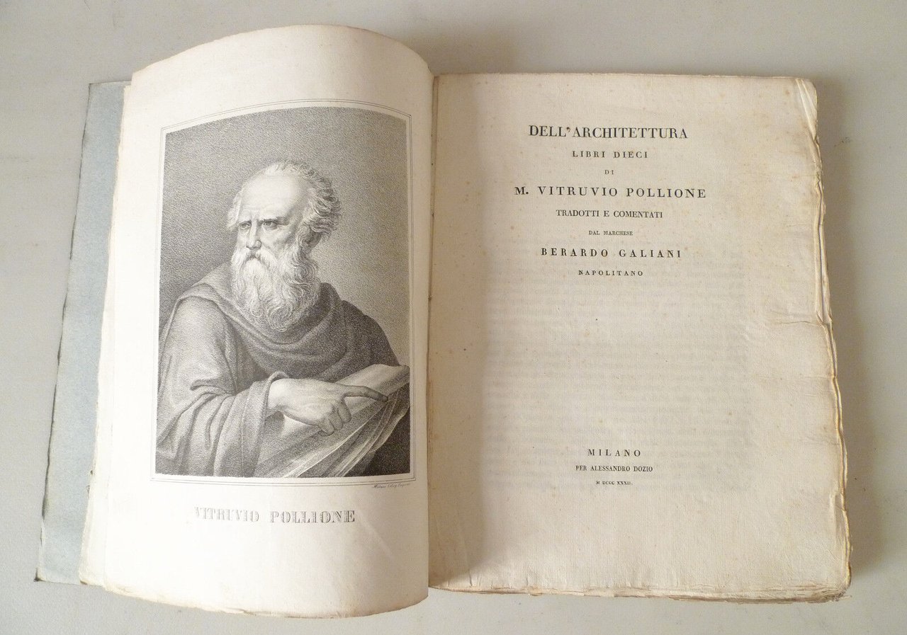 Marco Vitruvio Pollione,DELL'ARCHITETTURA.LIBRI DIECI,1832 Dozio[storia,Galiani