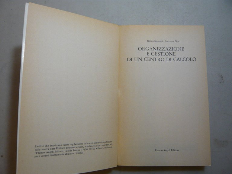 Marconi-Nesti,ORGANIZZAZIONE E GESTIONE DI UN CENTRO DI CALCOLO,Milano,1982