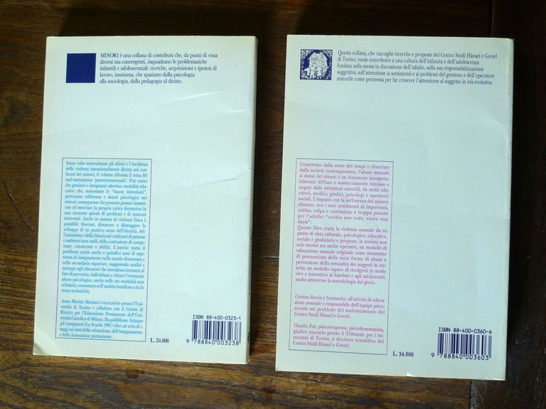 Mariani,L'ALUNNO VULNERABILE/Roccia,Foti,L'ABUSO SESSUALE SUI MINORI'93 UNICOPLI