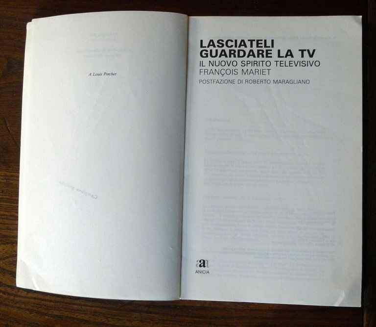 Mariet,LASCIATELI GUARDARE LA TV,1992 Anicia[SCUOLA,PEDAGOGIA,Maragliano
