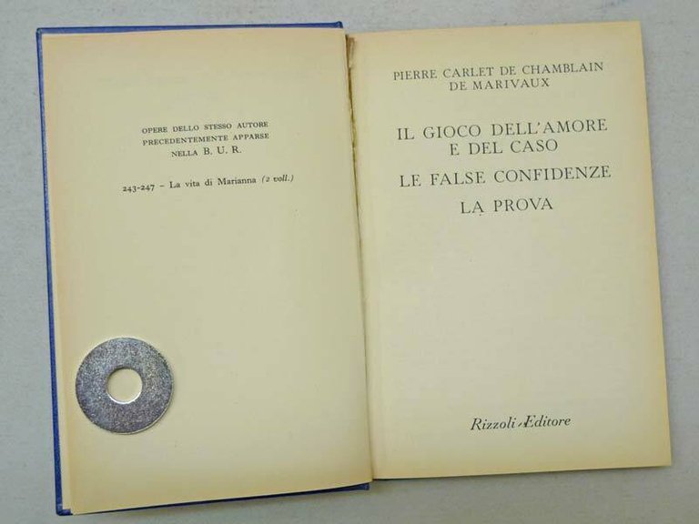 Marivaux,IL GIOCO DELL'AMORE E DEL CASO,1963 Rizzoli BUR blu[teatro,commedia