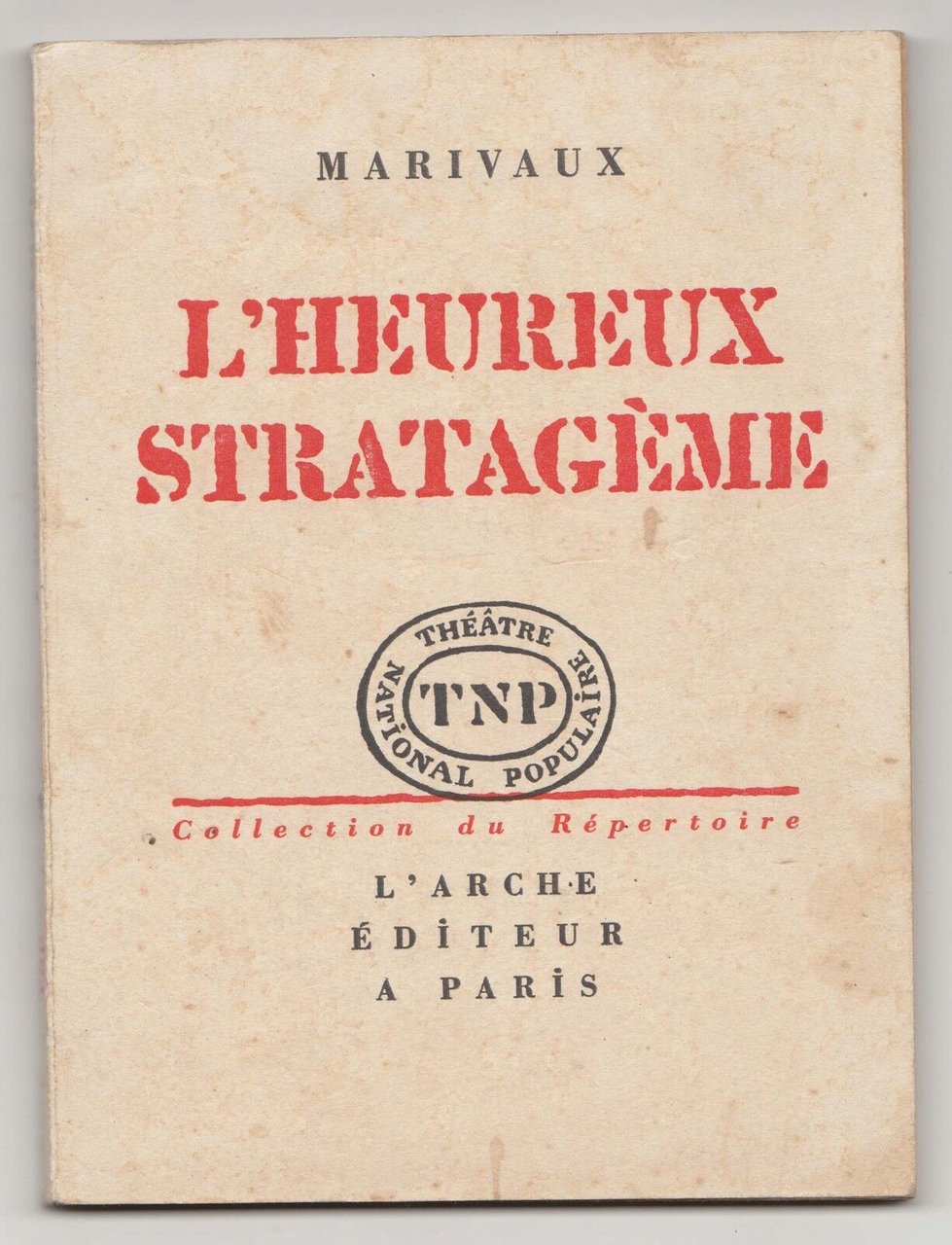 Marivaux,L'HEUREUX STRATAGÈME,L'Arche 1960[Teatro,commedia,Arlecchino