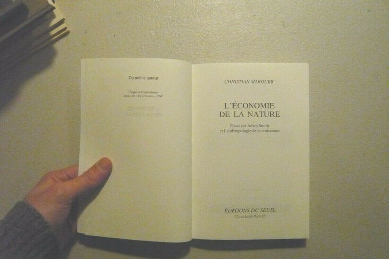 Marouby,L’ECONOMIE DE LA NATURE.Essai sur Adam Smith,Seuil 2004
