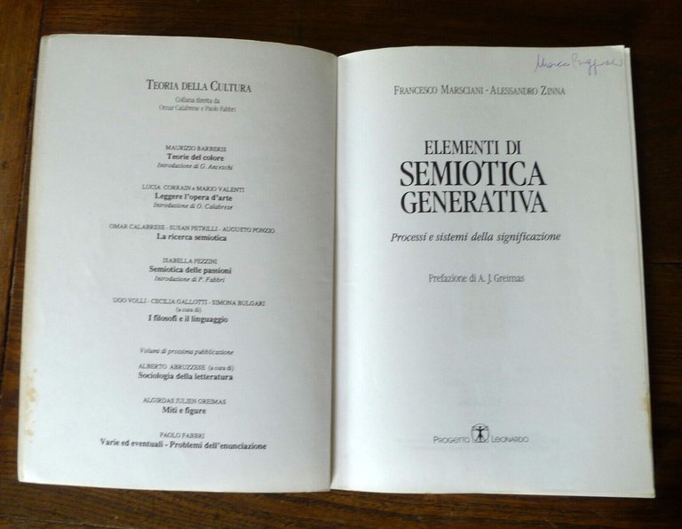 Marsciani,ELEMENTI DI SEMIOTICA GENERATIVA+ESERCIZI,1991-99 Progetto Leonardo