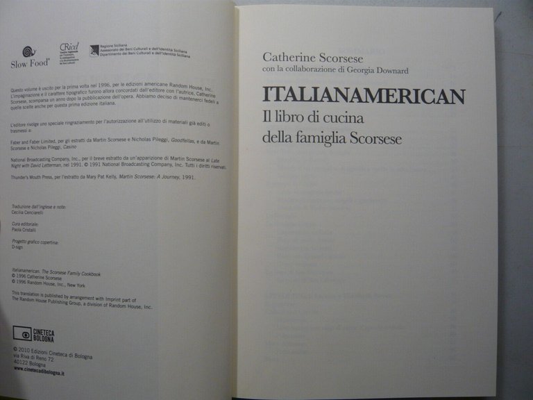Martin e Catherine Scorsese,ITALIANAMERICAN,Cineteca Bologna 2010[libro e DVD