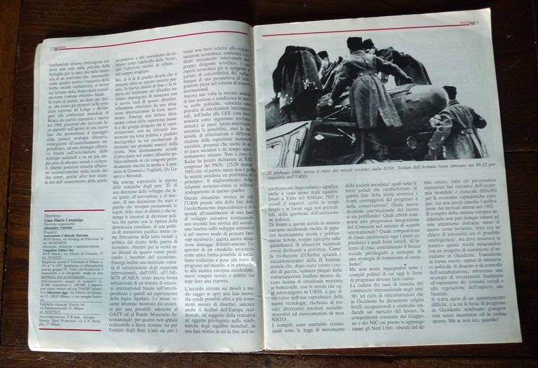 MARXISMO OGGI n.2 1988.RIVISTA BIMESTRALE DI CULTURA E POLITICA[FIAT,ENI