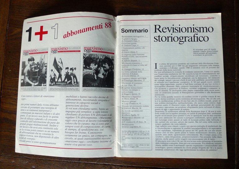 MARXISMO OGGI n.3 1988.RIVISTA BIMESTRALE DI CULTURA E POLITICA[Pestalozza