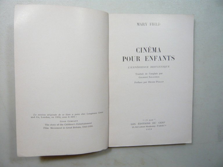 Mary Field,CINEMA POUR ENFANTS.L’expérience britannique,Paris, 1958