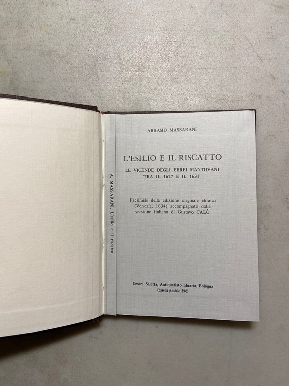 Massarani,L’ESILIO E IL RISCATTO,Forni 1977[n.1 di 275,ebrei mantovani 1627/31 | Immagine Gallery 2