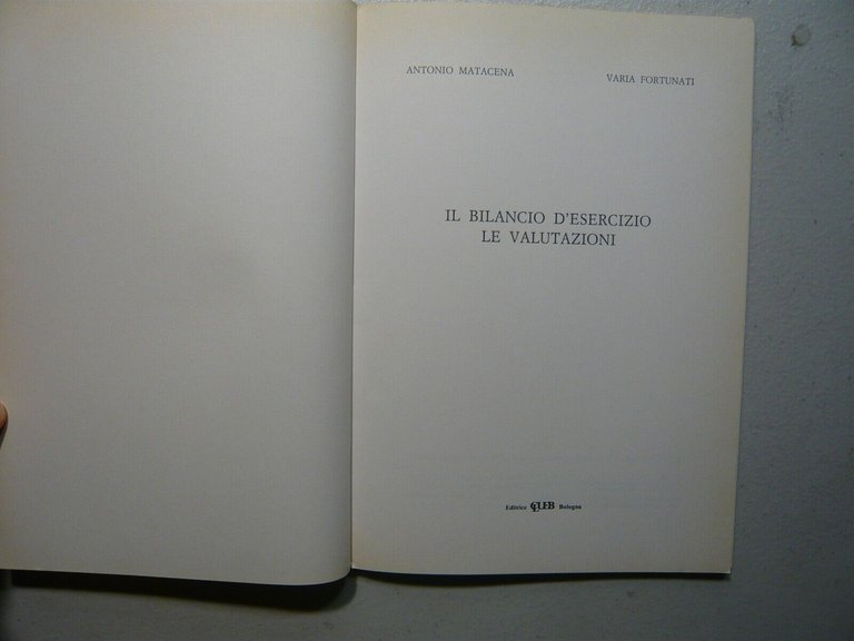 Matacena,Fortunati,IL BILANCIO D’ESERCIZIO LE VALUTAZIONI, Clueb 1988[economia
