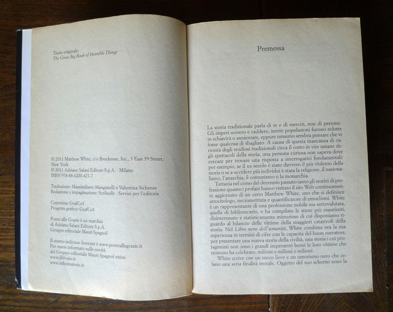 Matthew White,IL LIBRO NERO DELL'UMANITÀ,2011 Ponte alle Grazie[storia,atrocità