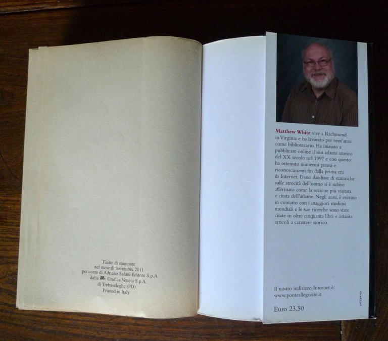 Matthew White,IL LIBRO NERO DELL'UMANITÀ,2011 Ponte alle Grazie[storia,atrocità