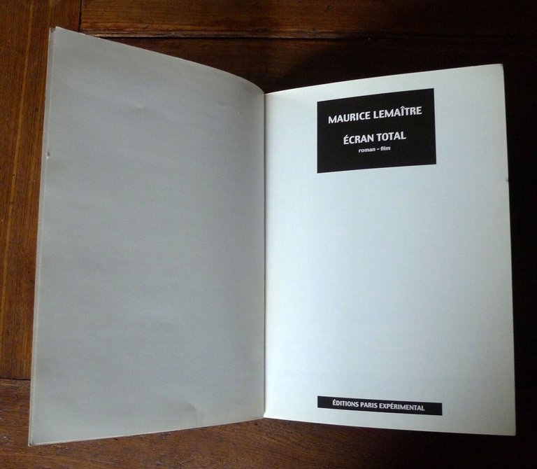 Maurice Lematre,CRAN TOTAL.Roman-film,2005 Paris Exprimental[Lettrisme,cinema