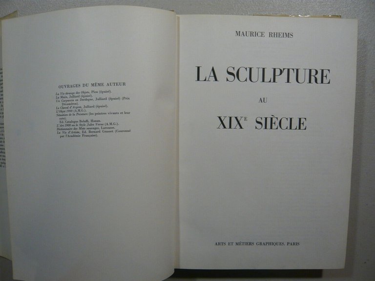 Maurice Rheims,LA SCULPTURE AU XIX° SIECLE, 1972[scultura