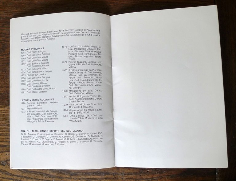 MAURIZIO BOTTARELLI,Catalogo mostra,1982 Galleria d'Arte la Bottega Parma