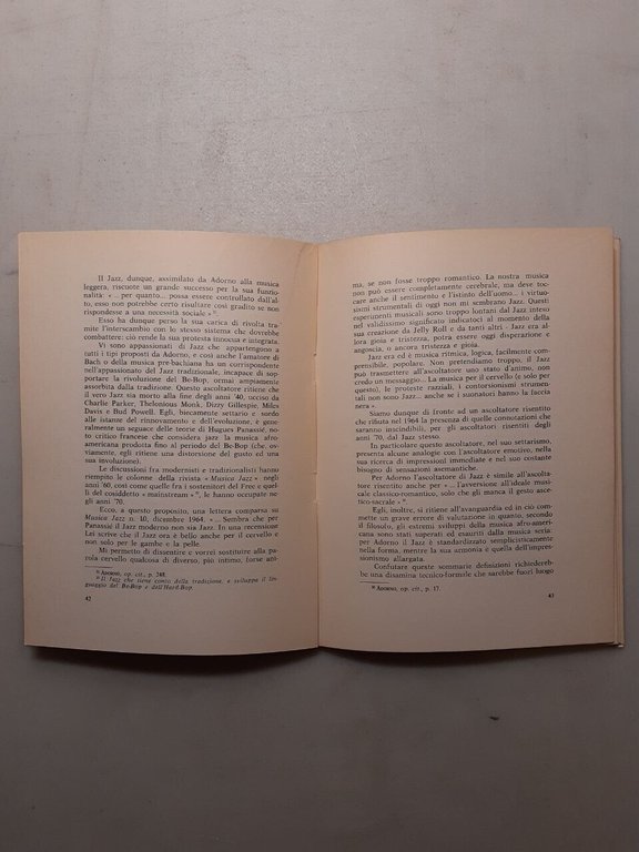 Maurizio Gianotti,JAZZ ED ESTETICA,L’Arzanà 1982[Enrico Fubini
