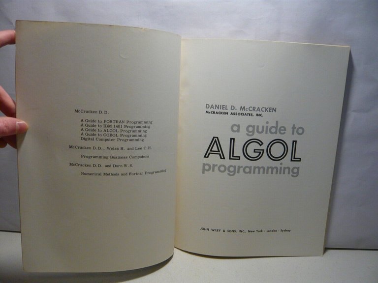 McCracken,A GUIDE TO ALGOL PROGRAMMING,1962[informatica,retrocomputer