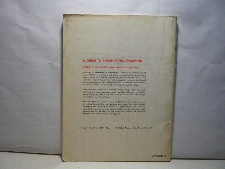 McCracken,A GUIDE TO FORTRAN PROGRAMMING,1966[informatica,retrocomputer