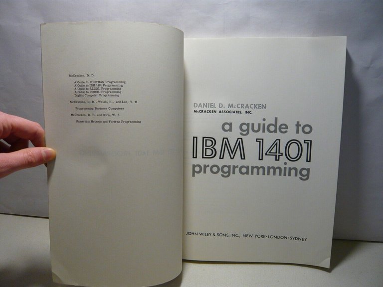 McCracken, A GUIDE TO IBM 1401 PROGRAMMING,1961