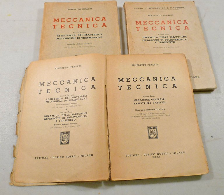 MECCANICA/MACCHINE IDRAULICHE/TERMODINAMICA INDUSTRIALE,Hoepli 1940[manuali