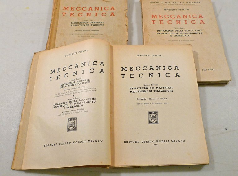 MECCANICA/MACCHINE IDRAULICHE/TERMODINAMICA INDUSTRIALE,Hoepli 1940[manuali