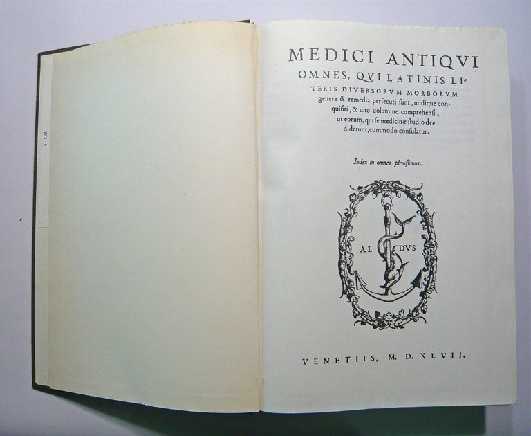 MEDICI ANTIQUI omnes,qui latini..,1547 Aldo Manuzio[anastatica,storia medicina
