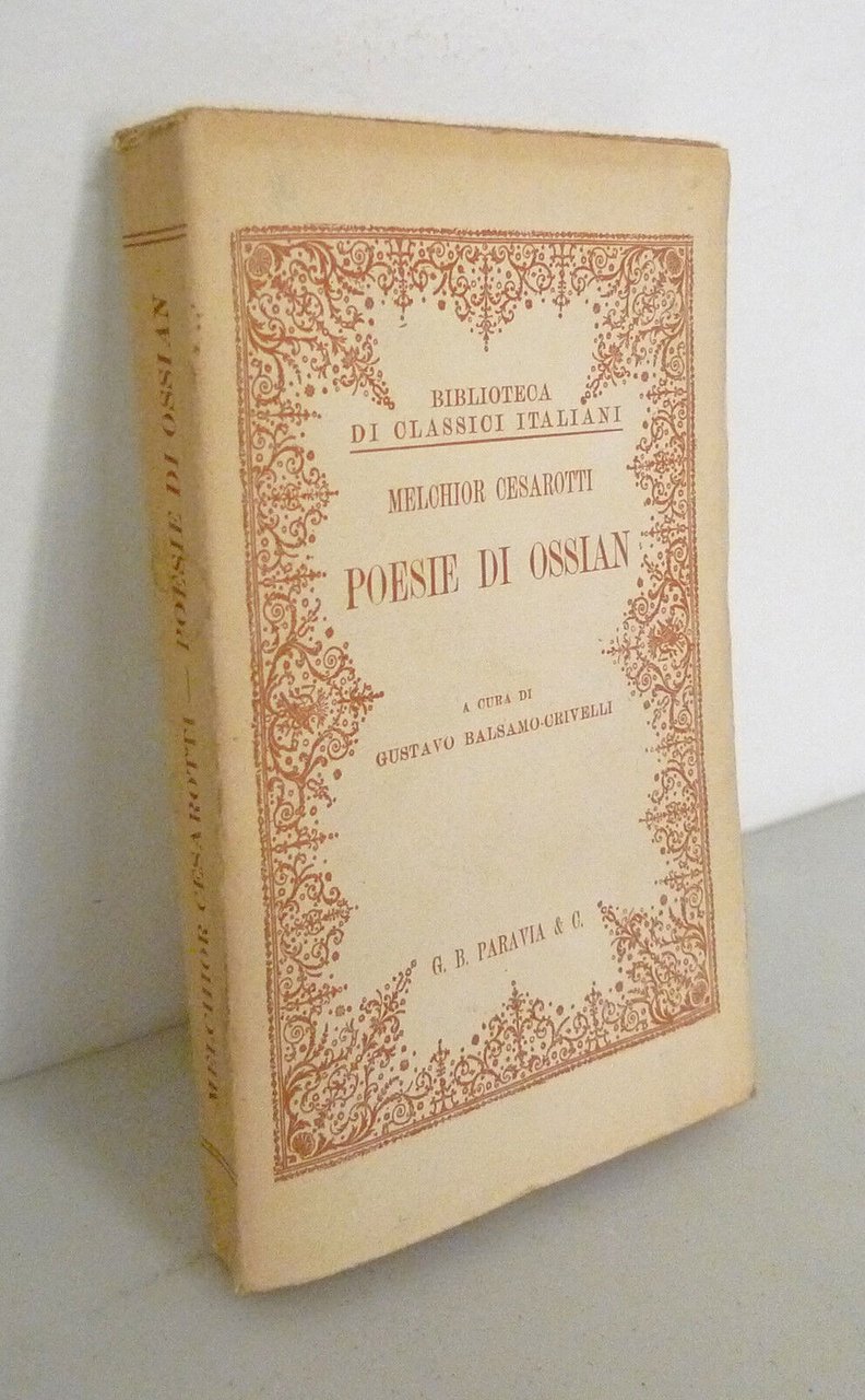 Melchior Cesarotti,POESIE DI OSSIAN,Paravia[poema celtico