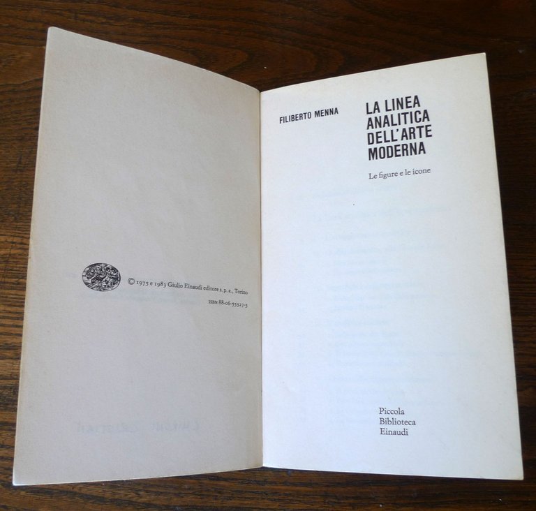 Menna,LA LINEA ANALITICA DELL'ARTE MODERNA.LE FIGURE E LE ICONE,1997 Einaudi