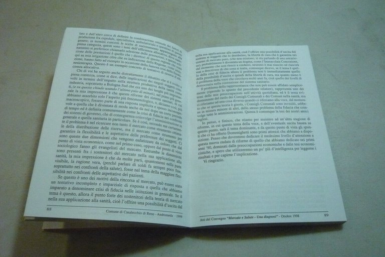 MERCATO E SALUTE UNA DIAGNOSI, 1999[atti del convegno