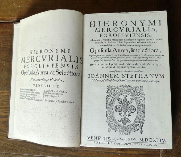 Mercuriale,DE ARTE GYMNASTICA/DE PESTILENTIA,1644[ANASTATICA,Benedetti,Altomare