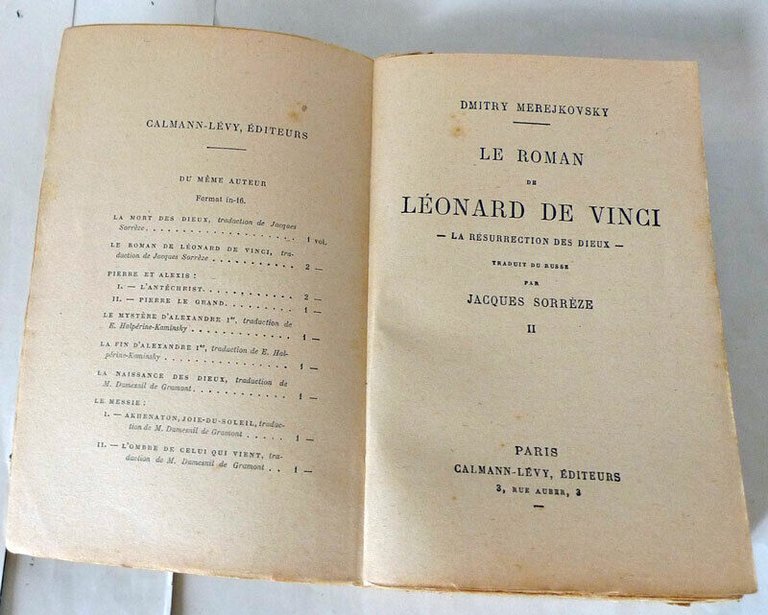 Merejkovsky,LE ROMAN DE LÉONARD DE VINCI,1928[Leonardo da Vinci,biografia
