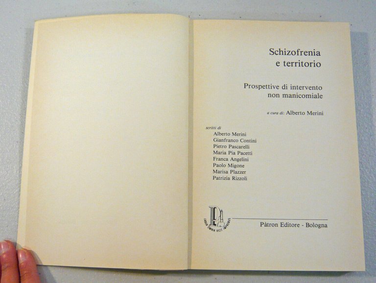 Merini,SCHIZOFRENIA E TERRITORIO,1979 Patron[psichiatria,psicoterapia