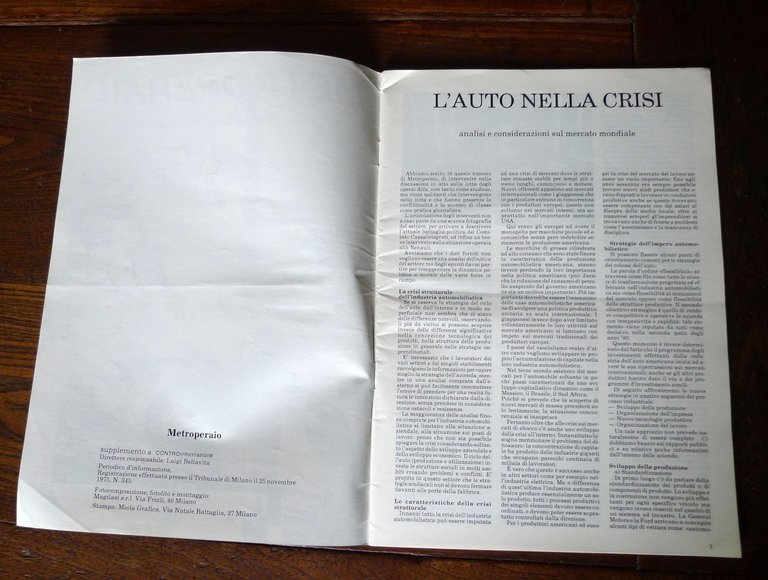 METROPERAIO n.1 1982[CONTROinformazione,Autonomia Operaia,Alfa Romeo